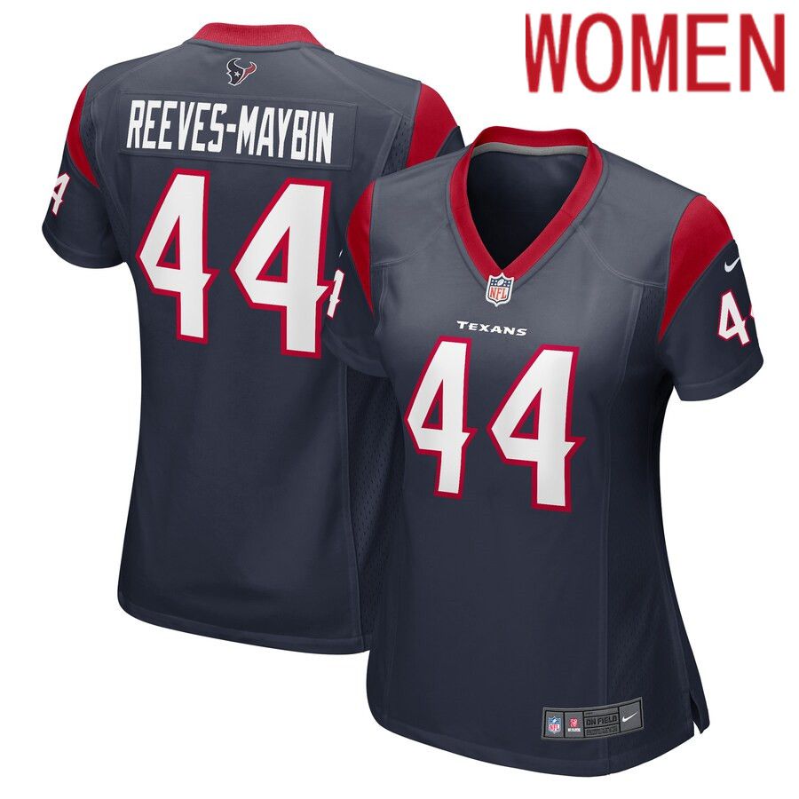 Women Houston Texans #44 Jalen Reeves-Maybin Nike Navy Game Player NFL Jersey->women nfl jersey->Women Jersey